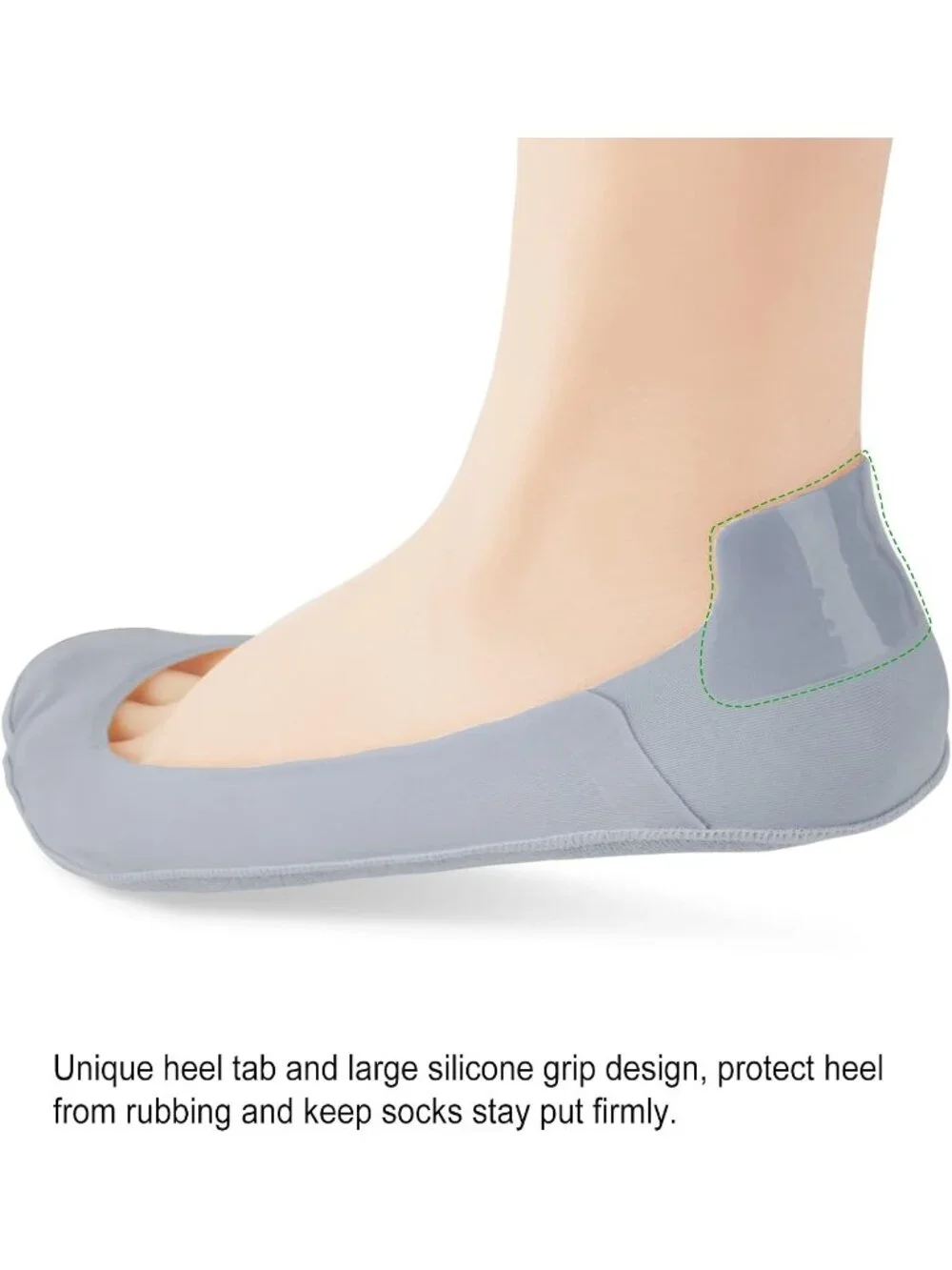 🧦Women's Nude Blue No Show Socks Liner Ultra Low Cut Non Slip Socks for Flats